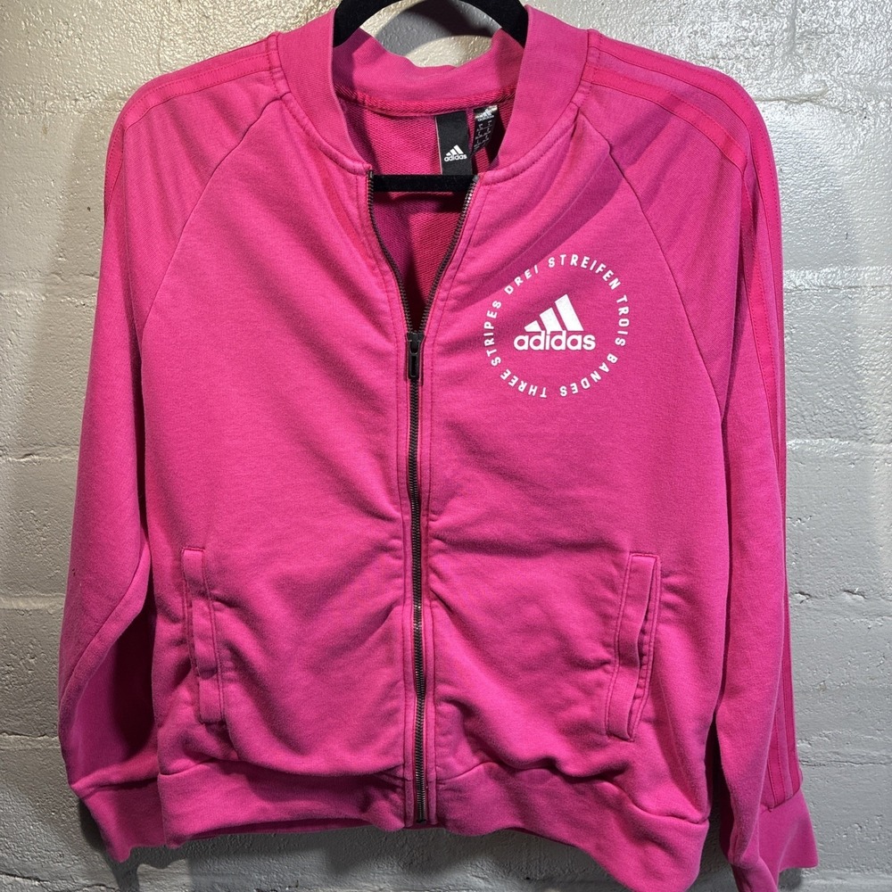 Adidas Women's Athletics Sport ID Bomber Jacket, Real Magenta, Small